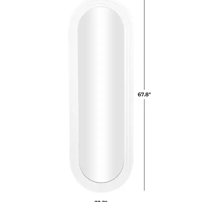 Discount Kirklands Home White Layered Frame Oblong Wall Mirror