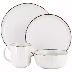 Sale Kirklands Home Leo Stoneware 16-pc. Dinnerware Set White