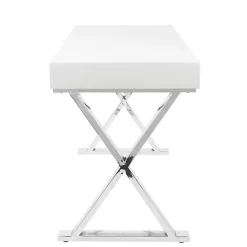Sale Kirklands Home Luster Chrome Leg Desk White