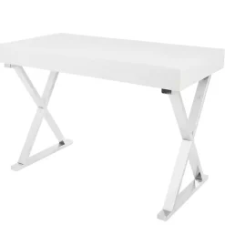Sale Kirklands Home Luster Chrome Leg Desk White