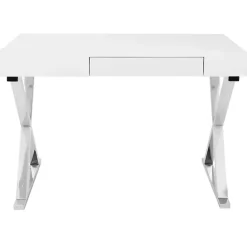 Sale Kirklands Home Luster Chrome Leg Desk White