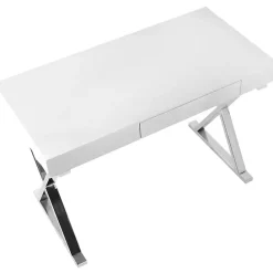 Sale Kirklands Home Luster Chrome Leg Desk White