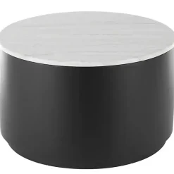 Online Kirklands Home Marble & Black Metal Storage Coffee Table White