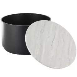 Online Kirklands Home Marble & Black Metal Storage Coffee Table White