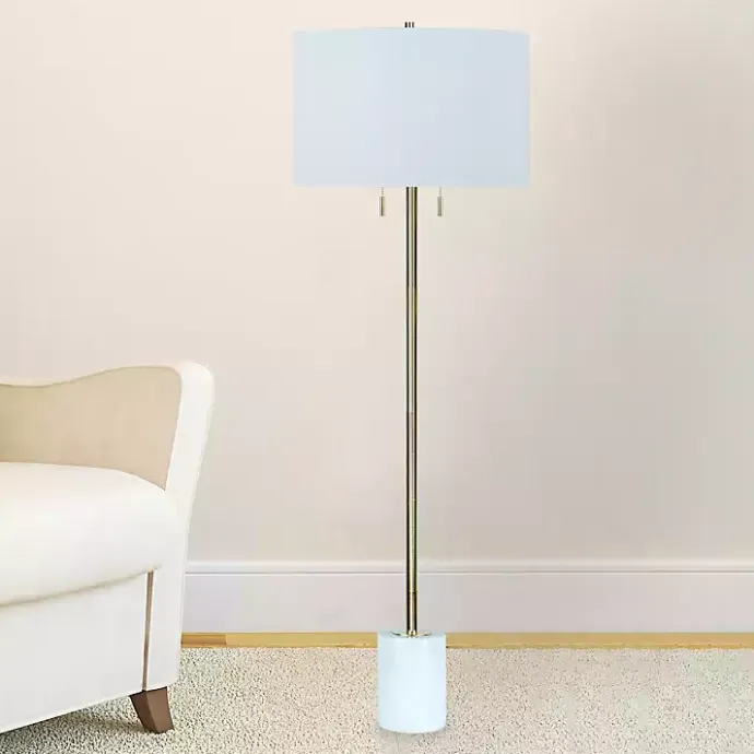 Sale Kirklands Home Marble Column Floor Lamp White
