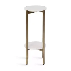 Outlet Kirklands Home Marble Gold Accent Table White