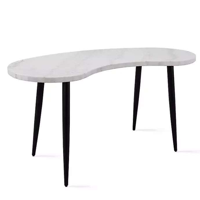 Clearance Kirklands Home White Marble Kidney Shaped Desk