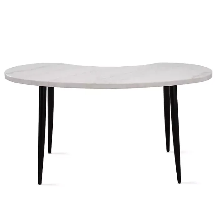 Clearance Kirklands Home White Marble Kidney Shaped Desk