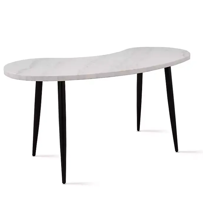 Clearance Kirklands Home White Marble Kidney Shaped Desk