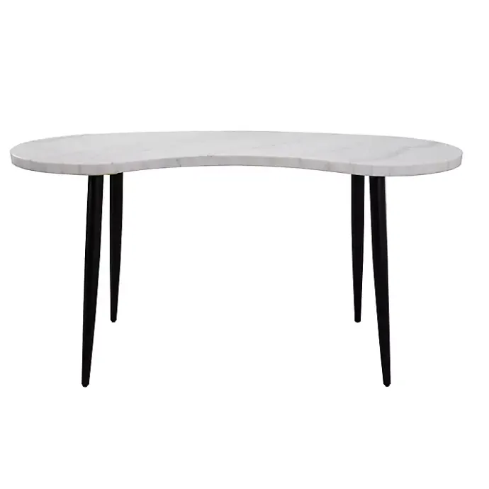 Clearance Kirklands Home White Marble Kidney Shaped Desk