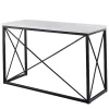 Kirklands Home White Marble Top Sabin Metal Base Sofa Table