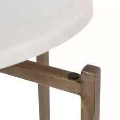 Online Kirklands Home Marble Walnut Accent Table White