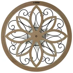 Best Kirklands Home White Metal and Wood Floral Round Wall Plaque