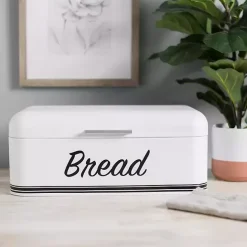 Sale Kirklands Home Metal Bread Box White