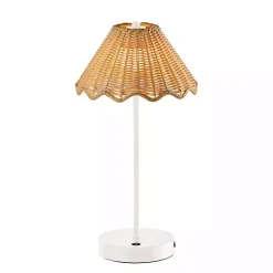 Sale Kirklands Home Metal Scalloped Shade Cordless Table Lamp White