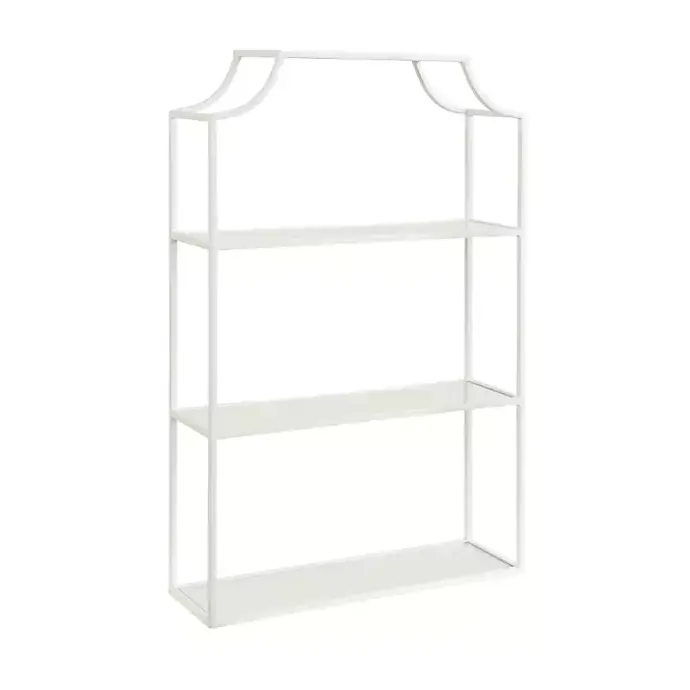 Best Kirklands Home Metal Scalloped 3-Tier Glass Wall Shelf White