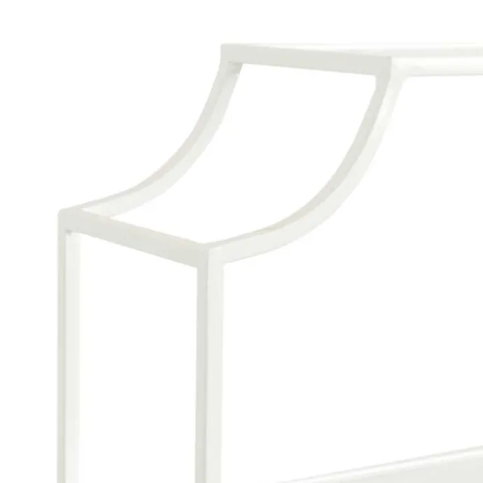 Best Kirklands Home Metal Scalloped 3-Tier Glass Wall Shelf White
