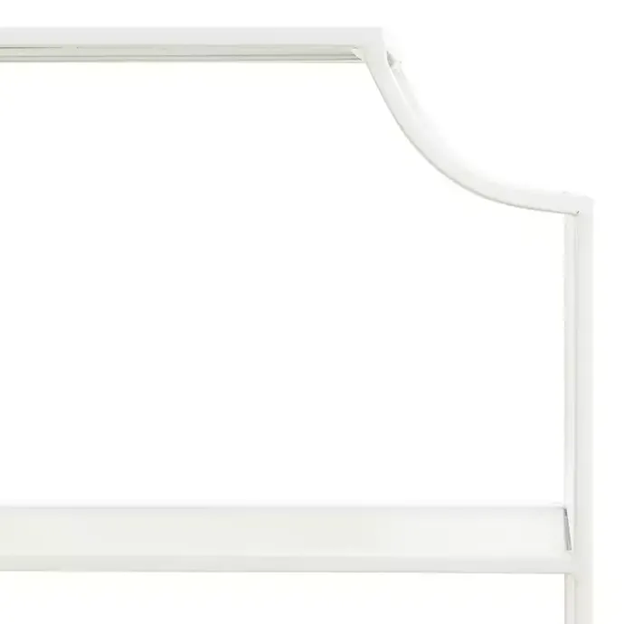 Best Kirklands Home Metal Scalloped 3-Tier Glass Wall Shelf White