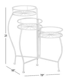 Outlet Kirklands Home Metal Starburst 3-Tier Plant Stand White