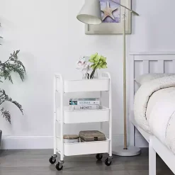 Clearance Kirklands Home Metal 3-Tier Organizer Storage Cart White