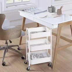 Clearance Kirklands Home Metal 3-Tier Organizer Storage Cart White