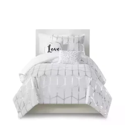 New Kirklands Home White Metallic 4-pc. Twin/Twin XL Comforter Set