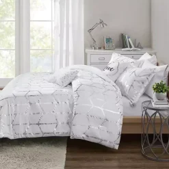 New Kirklands Home White Metallic 4-pc. Twin/Twin XL Comforter Set