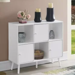 Sale Kirklands Home Mid-Century Modern Cubby Cabinet White