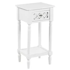Best Kirklands Home Mirrored Drawer Square Accent Table White