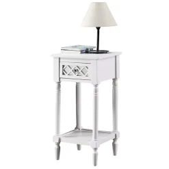 Best Kirklands Home Mirrored Drawer Square Accent Table White