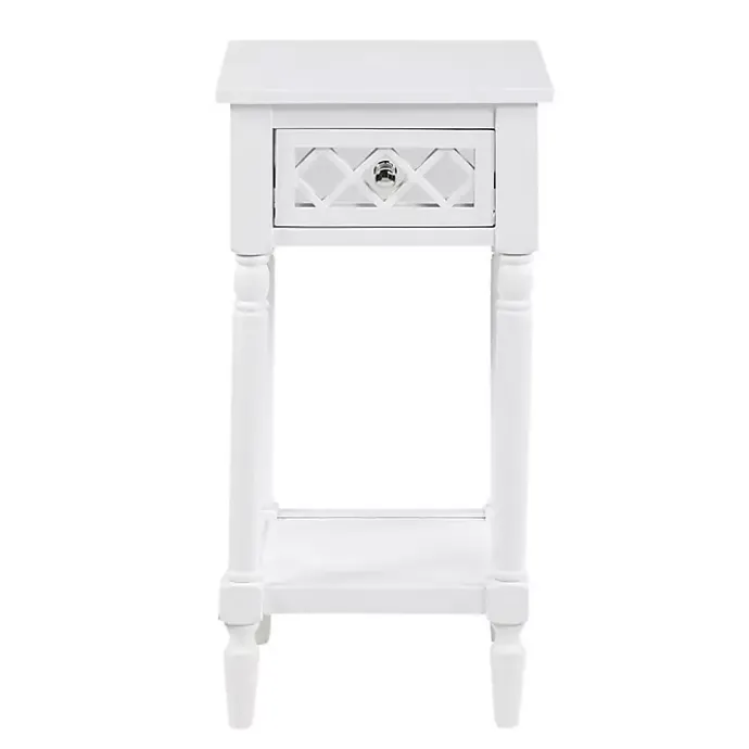 Best Kirklands Home Mirrored Drawer Square Accent Table White