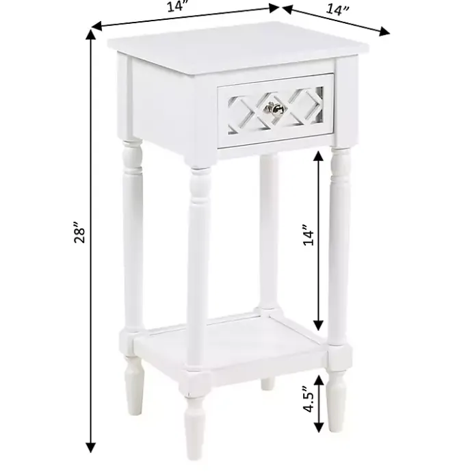Best Kirklands Home Mirrored Drawer Square Accent Table White
