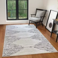 New Kirklands Home White Moroccan Area Rug, 5x7
