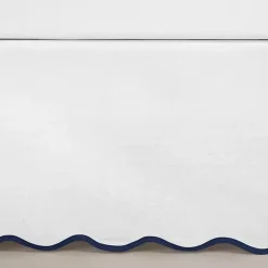 Online Kirklands Home White Navy Scalloped Coastal Queen Bed Skirt