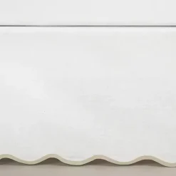 Discount Kirklands Home White Neutral Scalloped Coastal Queen Bed Skirt Tan