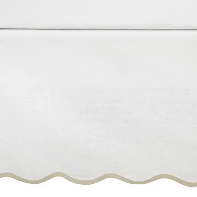 Outlet Kirklands Home White Neutral Scalloped Coastal King Bed Skirt