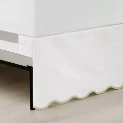 Outlet Kirklands Home White Neutral Scalloped Coastal King Bed Skirt