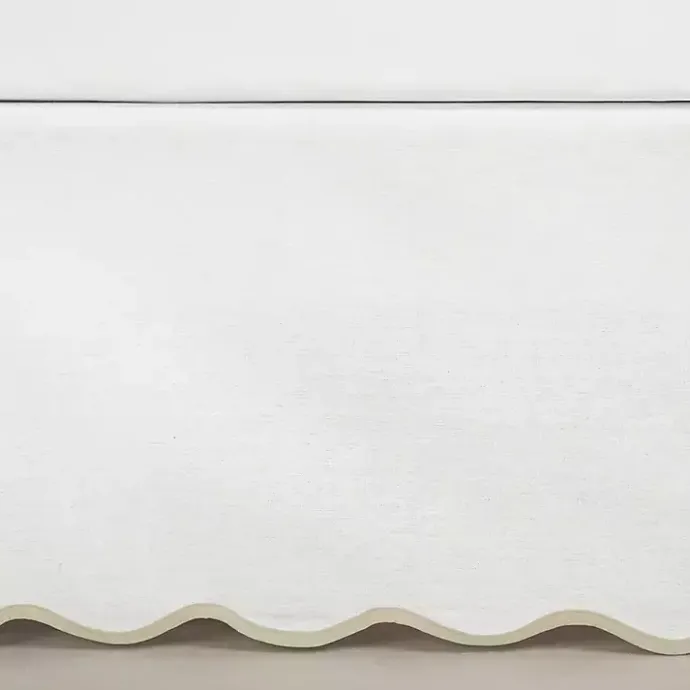 Outlet Kirklands Home White Neutral Scalloped Coastal King Bed Skirt