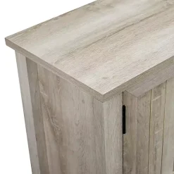 Outlet Kirklands Home White Oak Grooved Door TV Stand Ivory