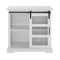 New Kirklands Home Oak Sliding Door Cabinet White