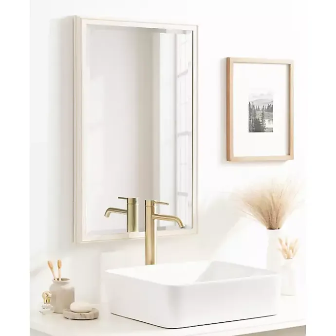 New Kirklands Home White Oakhurst Rectangle Wall Mirror, 30 in.