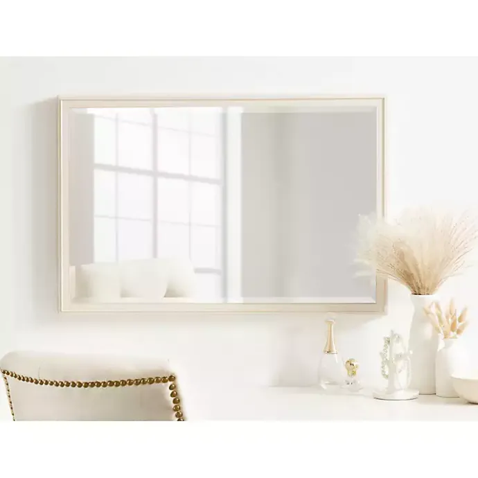 New Kirklands Home White Oakhurst Rectangle Wall Mirror, 30 in.