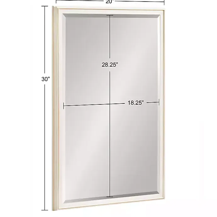New Kirklands Home White Oakhurst Rectangle Wall Mirror, 30 in.