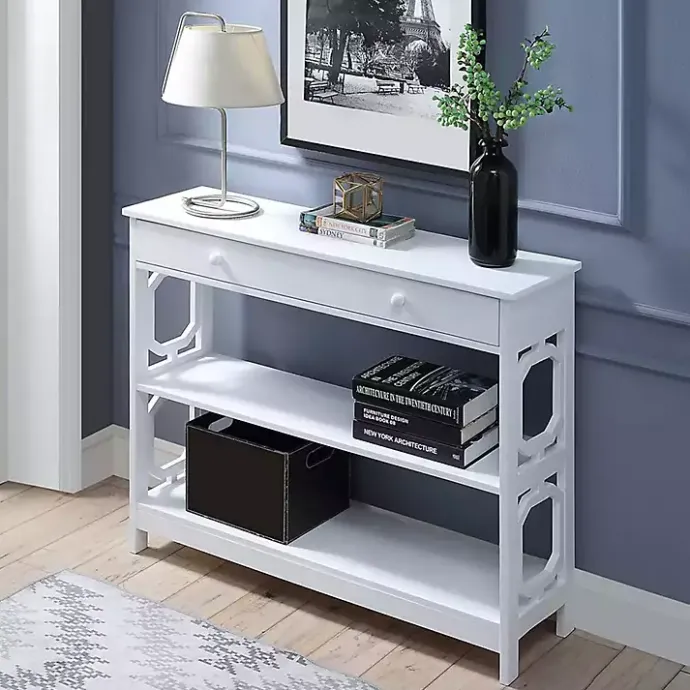 Online Kirklands Home Octagon 2-Shelf Console Table White