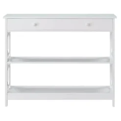 Online Kirklands Home Octagon 2-Shelf Console Table White