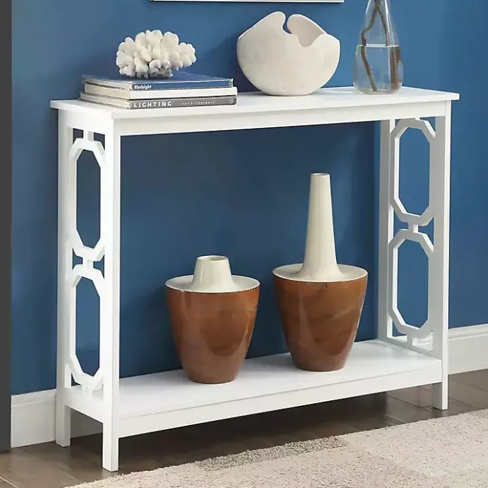 Kirklands Home Octagon Single Shelf Console Table White