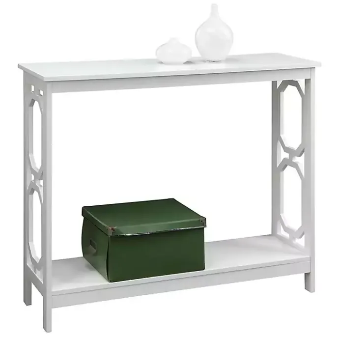 Kirklands Home Octagon Single Shelf Console Table White