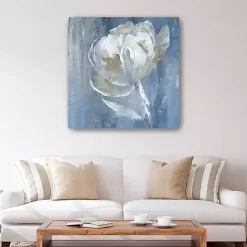 Online Kirklands Home White on Blue Canvas Art Print, 40x40 in.