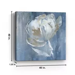 Online Kirklands Home White on Blue Canvas Art Print, 40x40 in.