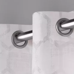 Discount Kirklands Home White Paton Curtain Panel Set, 108 in.